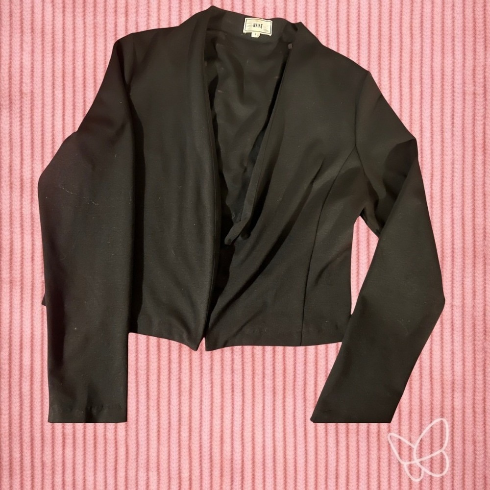 Black Open Front Blazer Lace Up Corset Detail size  Large Have‎ Whimsigoth